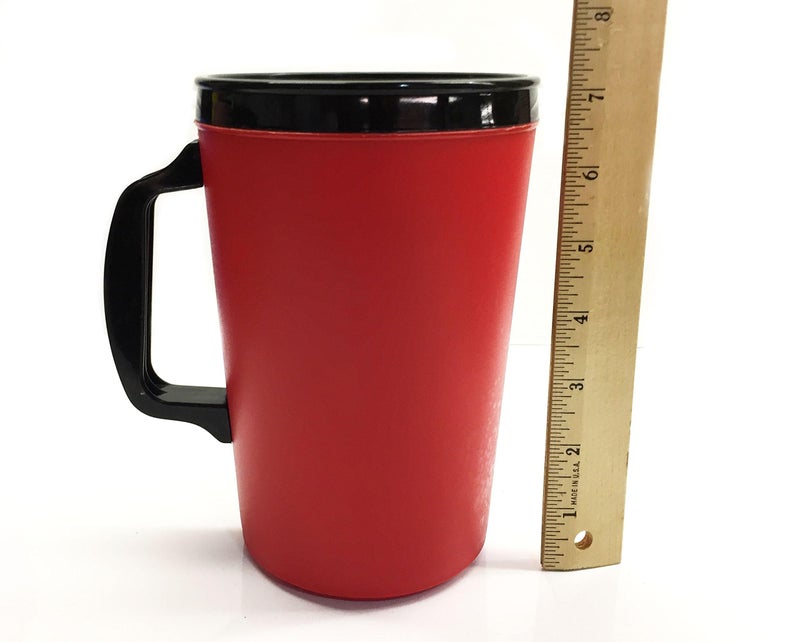 GAMA Electronics 2 ThermoServ Foam Insulated Coffee Mugs 34 oz (1) Blue & (1) Red - Image 5